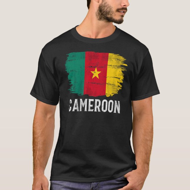 Camiseta Vintage Camarões Flag Para Camarões (Frente)