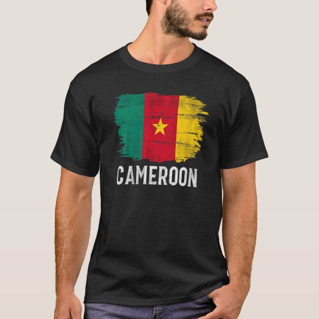 Camiseta Vintage Camarões Flag Para Camarões (Frente)
