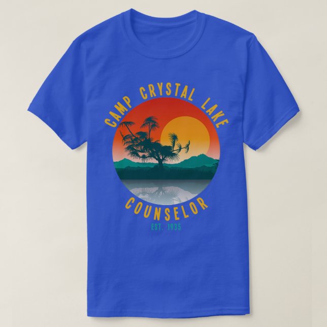 Camiseta Vintage Camp Crystal Lake Counselor (Frente do Design)