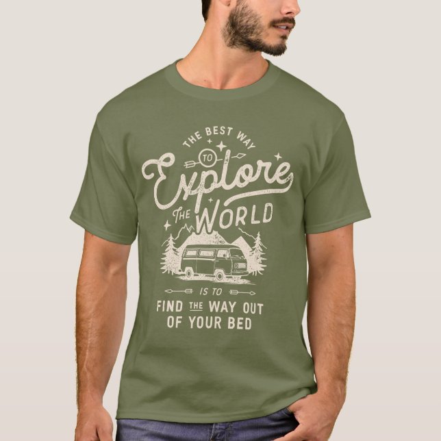 Camiseta Vintage Camper Van Life Engraçado (Frente)