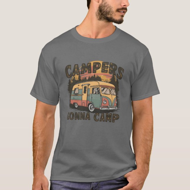 Camiseta Vintage Campers Gonna Camp friend (Frente)