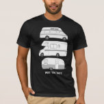 Camiseta Vintage campervan trailer vanlife RV aventura<br><div class="desc">Aventura espera! Chá doce com uma carrinha de retro,  trailer e RV. Personalize-o adicionando texto à parte frontal ou à parte traseira e alterando as cores. Procure mais no meu compro!</div>