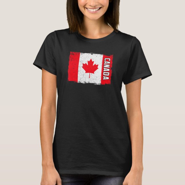 Camiseta Vintage Canada Flag Heritage Proud Canadian Roots (Frente)