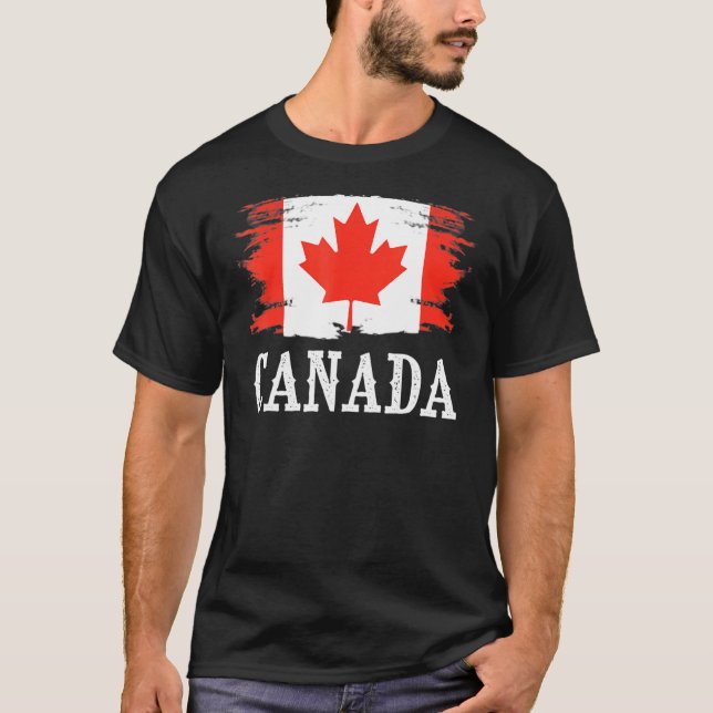 Camiseta Vintage Canada Flag I Love Canada (Frente)