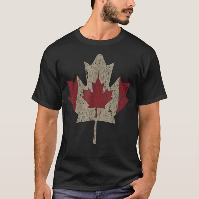 Camiseta Vintage Canada Flag Maple Leaf Canadian Pride (Frente)