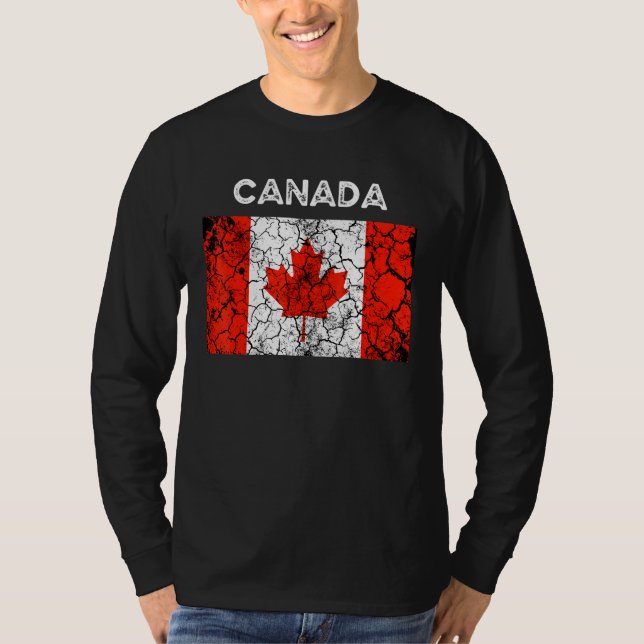 Camiseta Vintage Canada Flag Maple Leaf Men Women (Frente)