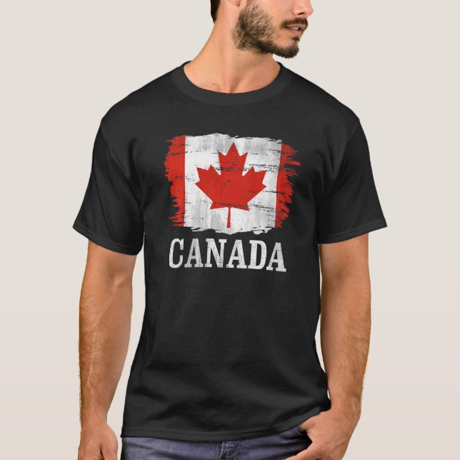 Camiseta Vintage Canada Flag para canadense (Frente)
