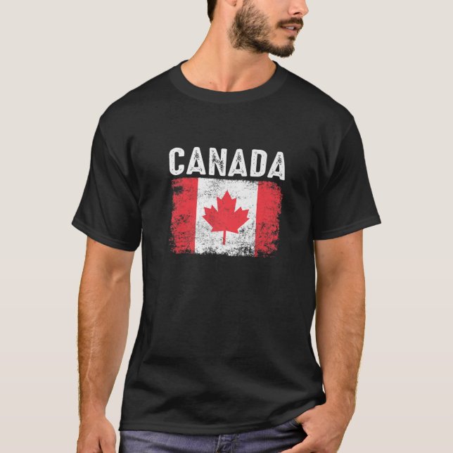 Camiseta Vintage Canadian Flag Canada Flag (Frente)