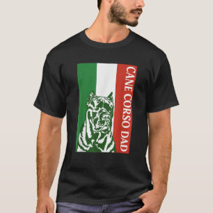 Camiseta Vintage Cane Corso Italiano Pai Dog Itália Bandeir