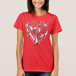 Camiseta Vintage Carpentry Tools Heart Tshirt