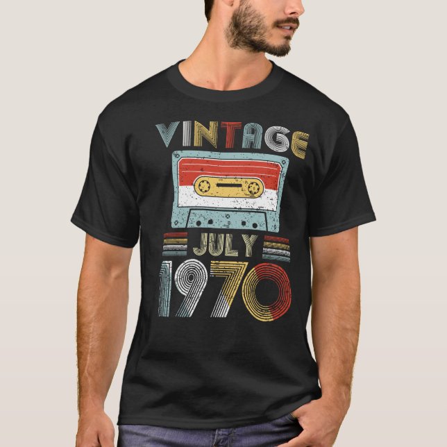 Camiseta Vintage cassete de banda magnética do aniversário (Frente)