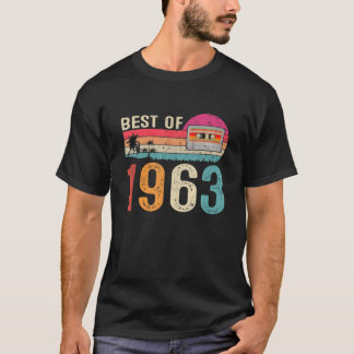Camiseta Vintage Cassette Best Of 1963 Nascer 59º Aniversár