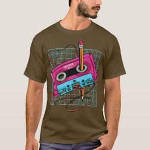 Camiseta Vintage Cassette Tape Pencil 70s 80s 90s Music Mix