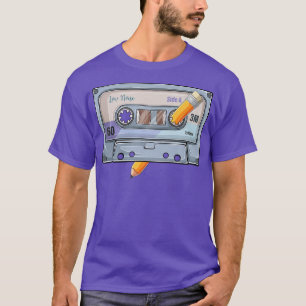Camiseta Vintage Cassette Tape Pencil 70's Música do anos 8
