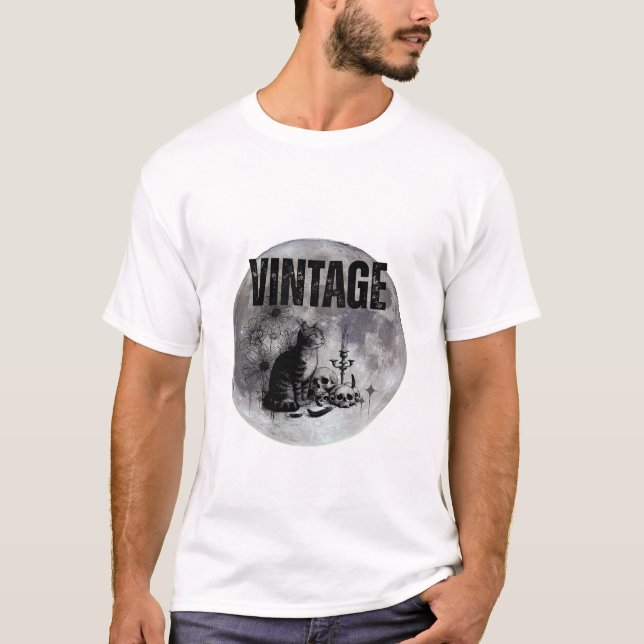 Camiseta  Vintage Cat (Frente)