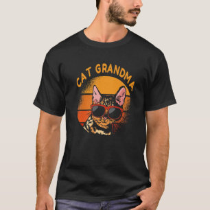 Camiseta Vintage Cat Avó Retro Dia de as mães Mulheres na D