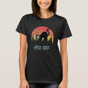 Camiseta Vintage Cat Hiss Off Black Cat Halloween