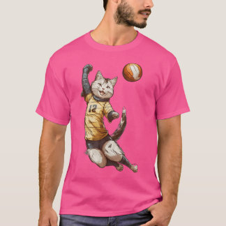 Camiseta Vintage Cat Jogando Gatinhos de Voleibol