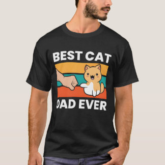 Camiseta Vintage Cat Padre Engraçado Melhor Pai De Gato