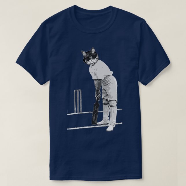 Camiseta Vintage Cat Playing Cricket (Frente do Design)