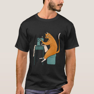 Camiseta Vintage Cat Sewing