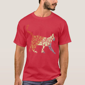 Camiseta Vintage Cat Sketch retro