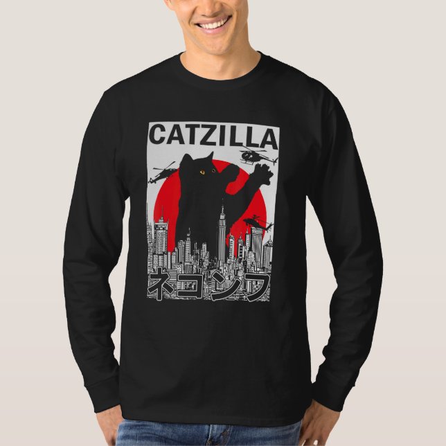 Camiseta Vintage Catzilla Japonês Sunset Style Kitt (Frente)