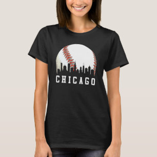 Camiseta Vintage Centro Illinois Chicago Skyline Baseball