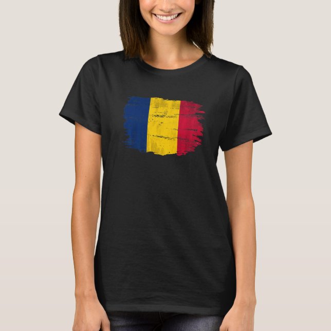 Camiseta Vintage Chad Flag Para Chade (Frente)