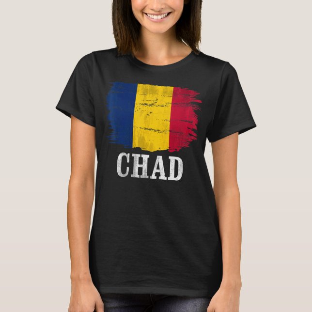 Camiseta Vintage Chad Flag Para Chade (Frente)