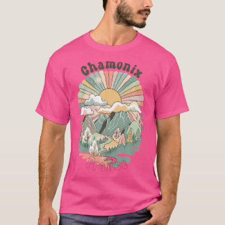 Camiseta Vintage Chamonix França Mounts Caminhando pelo Sun
