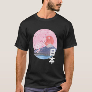 Camiseta Vintage Cherry Blossom Monte Fuji Japão