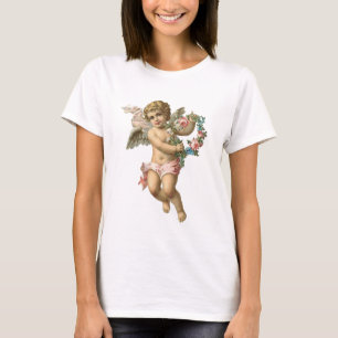 Camiseta Vintage Cherub com chique floral