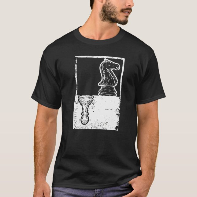 Camiseta Vintage Chess Chessboxe Pawn E Knight Shadow (Frente)