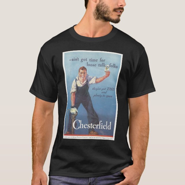 Camiseta Vintage Chesterfield Cigarettes Anúncio (Frente)