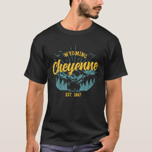 Camiseta Vintage Cheyenne Wyoming Mountain Bison Eagle T S