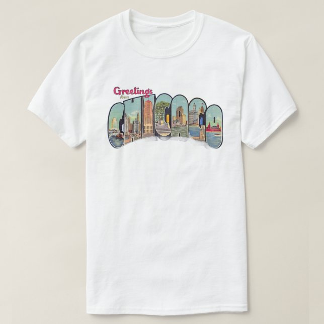 Camiseta Vintage Chicago Greetings (Frente do Design)
