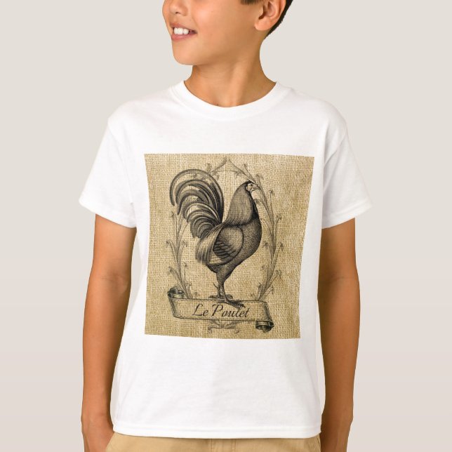 Camiseta Vintage Chicken Burlap (Frente)