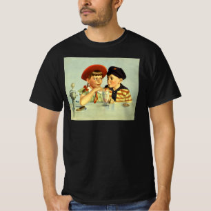 Camiseta Vintage Children, Boy and Girl Sharing a Shake