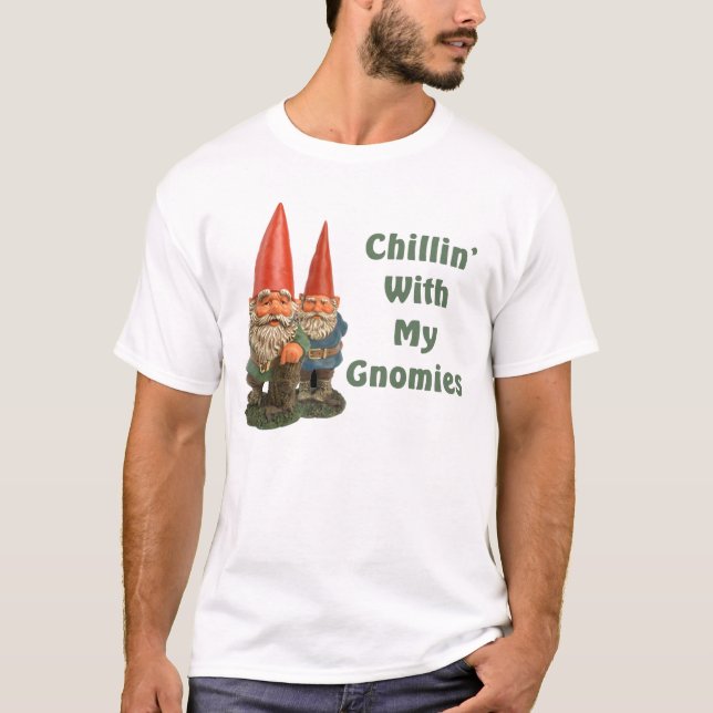 Camiseta Vintage Chillin' Com Meus Gnomos (Frente)