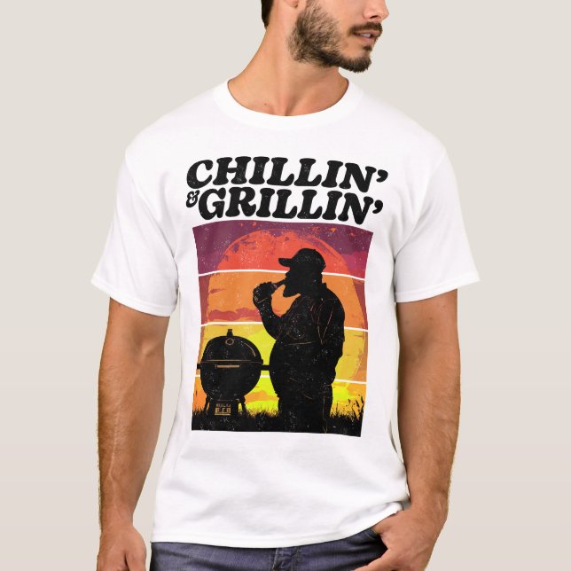 Camiseta Vintage Chillin’ & Grillin’ em Distância (Frente)