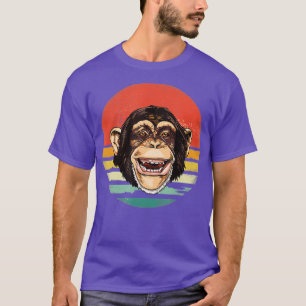 Camiseta Vintage Chimpanzee Monkey Face Chimp Ape Willife