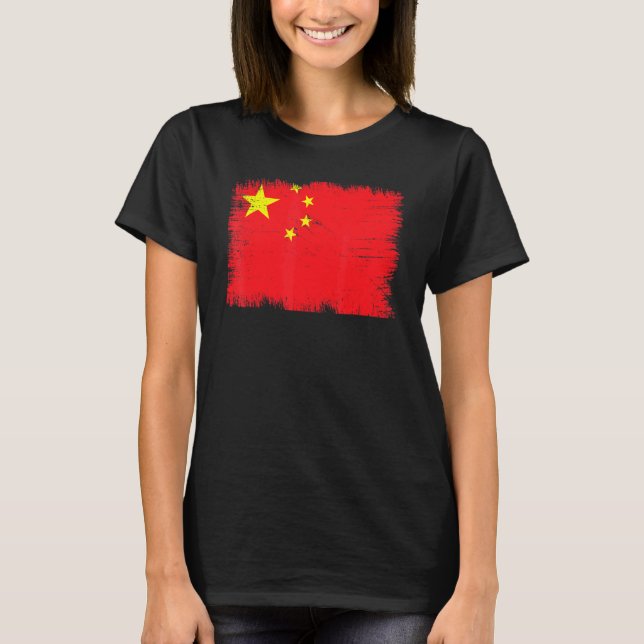 Camiseta Vintage China Flag Chinese Independence Day (Frente)