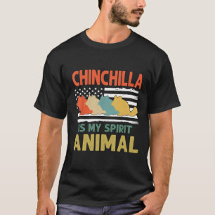 Camiseta Vintage Chinchilla Animal Lover American Flag