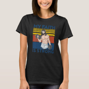 Camiseta Vintage Christian Athlett Workout Gym Faith Is Str