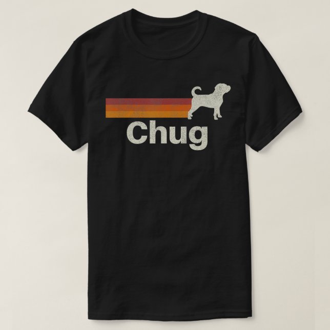 Camiseta Vintage Chug Retro Mãe Pai Cão (Frente do Design)