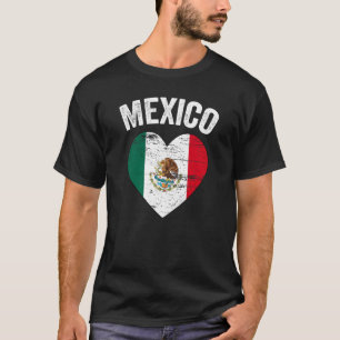 Camiseta Vintage Cidade do México Bandeira do México Coraçã