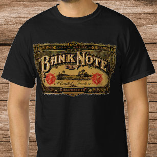 Camiseta Vintage Cigar Label Art, Bank Note Finanças