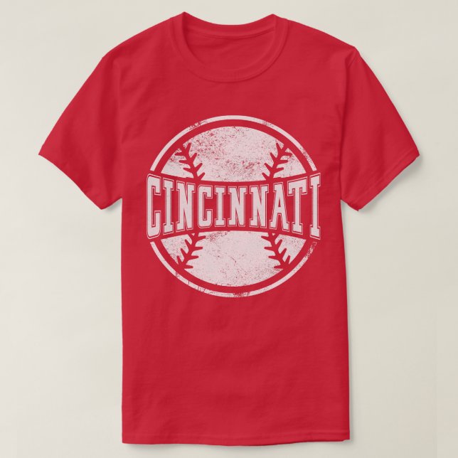 Camiseta Vintage Cincinnati Baseball Team Presente (Frente do Design)