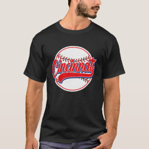Camiseta Vintage Cincinnati Cityscape Baseball Men Women K